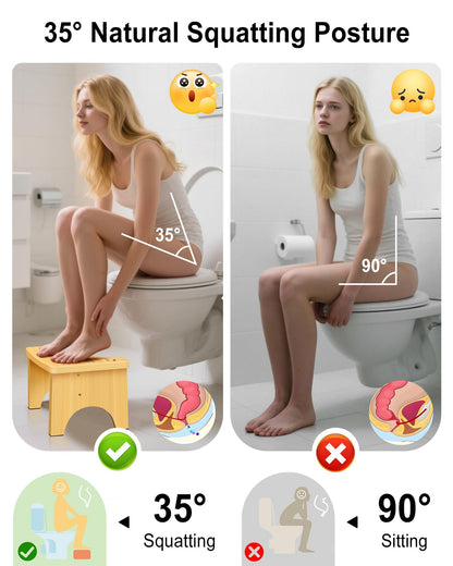 Toilet Stool Squat 6.5 Inch Poop Stool - Ergonomic Squatting Position, Non-Slip & Portable Bathroom Stool, Easy to Use Pooping Stool, Improve Potty Posture and Comfort