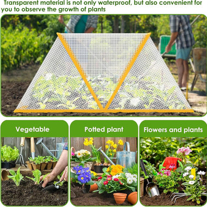 2 Pcs Garden Row Accelerator Plants Cover,32.2" X 13" X 14.1" Foldable Raised Garden Bed Cover,Plant Net Cage Guard Greenhouse Cover for Protect Vegetable Fruit from Animal