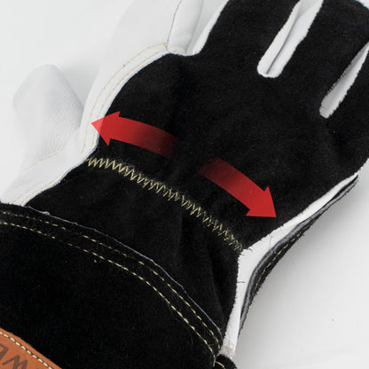 YESWELDER Premium Goatskin TIG Welding Gloves | Top Grain Leather | High Dexterity |True- Fit-L