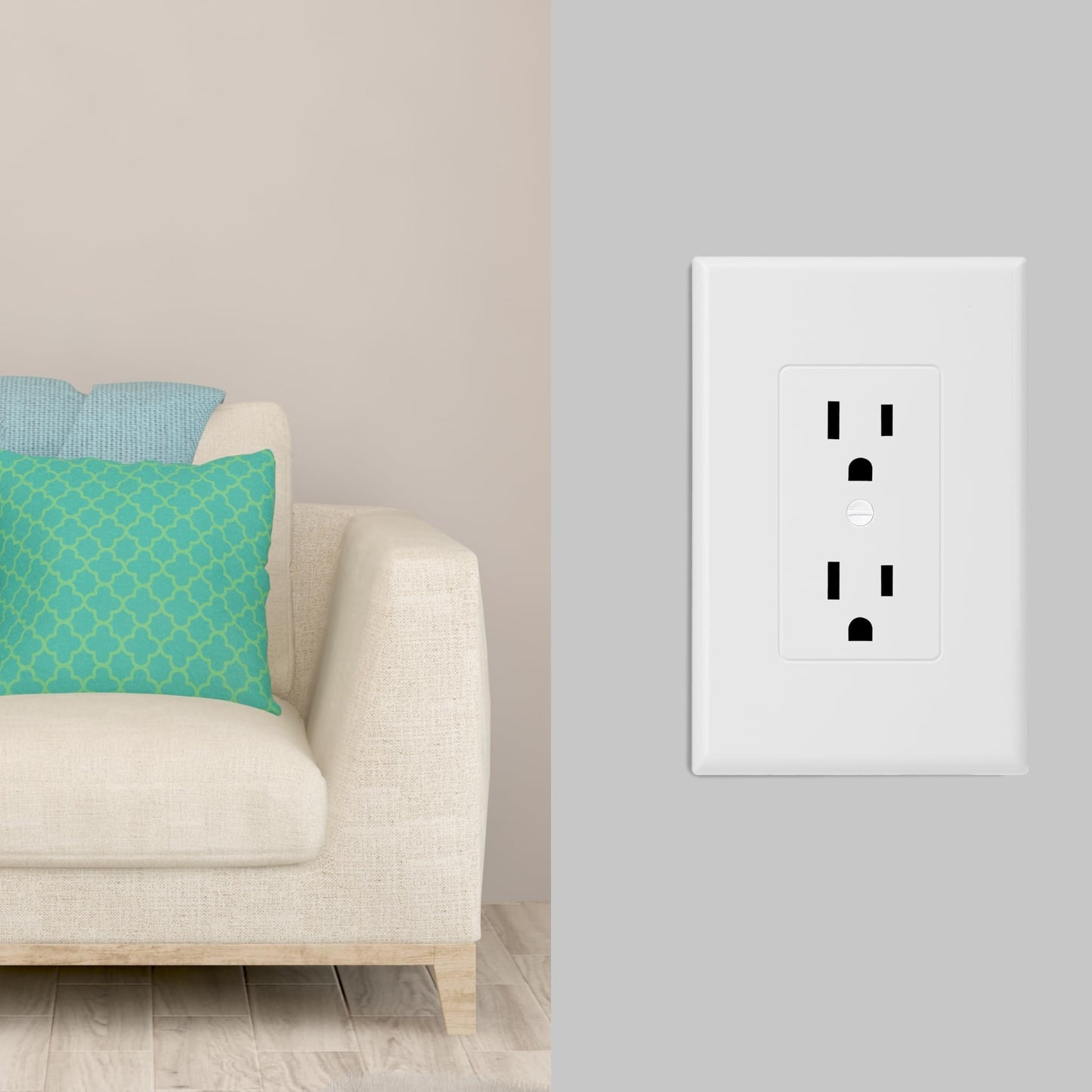 Bates Choice Duplex Wall Plate, 10 Pack, White, 3.18 inches (W) x 4.98 inches (H), Wall Plates, Wall Outlet Cover