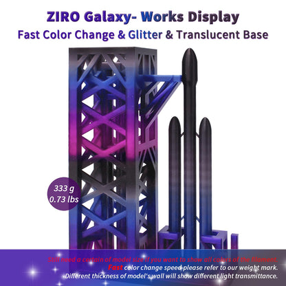 ZIRO Fast Color Changing Twinkling PLA, PLA Filament 1.75mm, Sparkle Glitter with Colorful Transluent PLA, 3D Printing Material,1kg Spool, Dimensional Accuracy +/-0.03mm, Fit Most 3D Printers, Galaxy