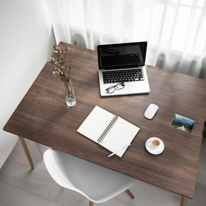 BLESWIN Clear Desk Mat, Transparent Writing Desk Mat, Durable Waterproof Multi-Functional Table Protector with Non-Slip Adhesive, 16.93 x 35.43 Inches, Suitable for Home and Office
