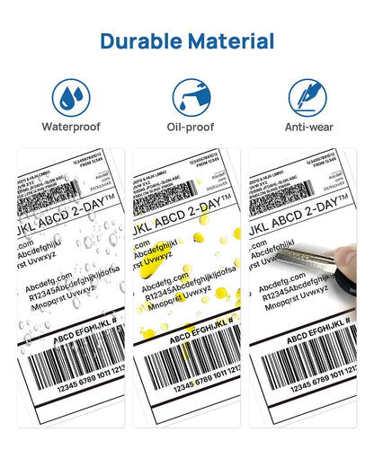 POLONO Genuine 4" x 6" Direct Thermal Shipping Label, Thermal Label (Pack of 500), Perforated Fanfold Labels Compatible with POLONO PL80E, PL70E, PL60 Label Printer, BPA & BPS Free, Commercial Grade