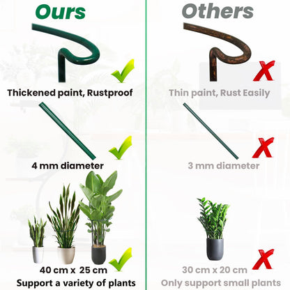 10 Pack Peony Cages and Supports - 16x10In - Heavy-Duty Metal Plant Support for Peony, Hydrangea, Rosemary and More - Sturdy, Rust-Proof Snake Plant Support Stakes for Indoor and Outdoor Potted Plants