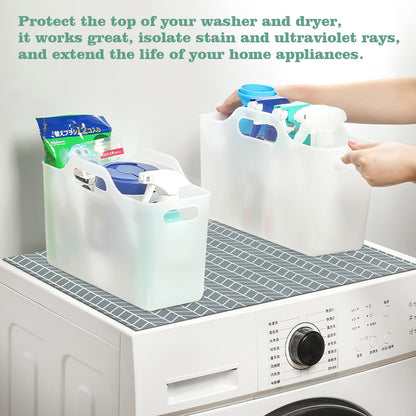 Actvty 2 Pcs Washer and Dryer Covers for the Top, 25.6'' x 23.6'' Washer Dryer Top Protector, Washing Machine Top Diatomite Rubber Protector Mat Non-Slip Scratch Protection Dust-Proof, D-152