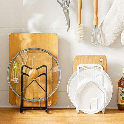 Cutting Board Racks Holders Pot Pan Lids Holders Chopping Board Organizers Thin Bakeware Trays Dry Display Stands Kitchen Countertop Cabinet Office Black