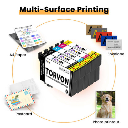 Torvon Remanufactured Ink Cartridge Replacement for 410xl 410 T410 T410XL Ink Cartridges 5 Pack High Capacity for Expression XP-530 XP-630 XP-640 XP-830 XP-7100 Printers