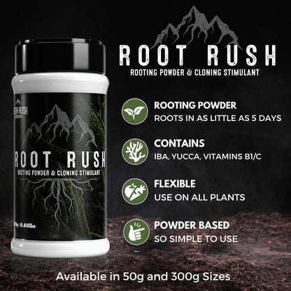 Green Rush Nutrients Root Rush Rooting Powder for Cuttings & Clones - Cloning and Rooting Hormone for All Plants