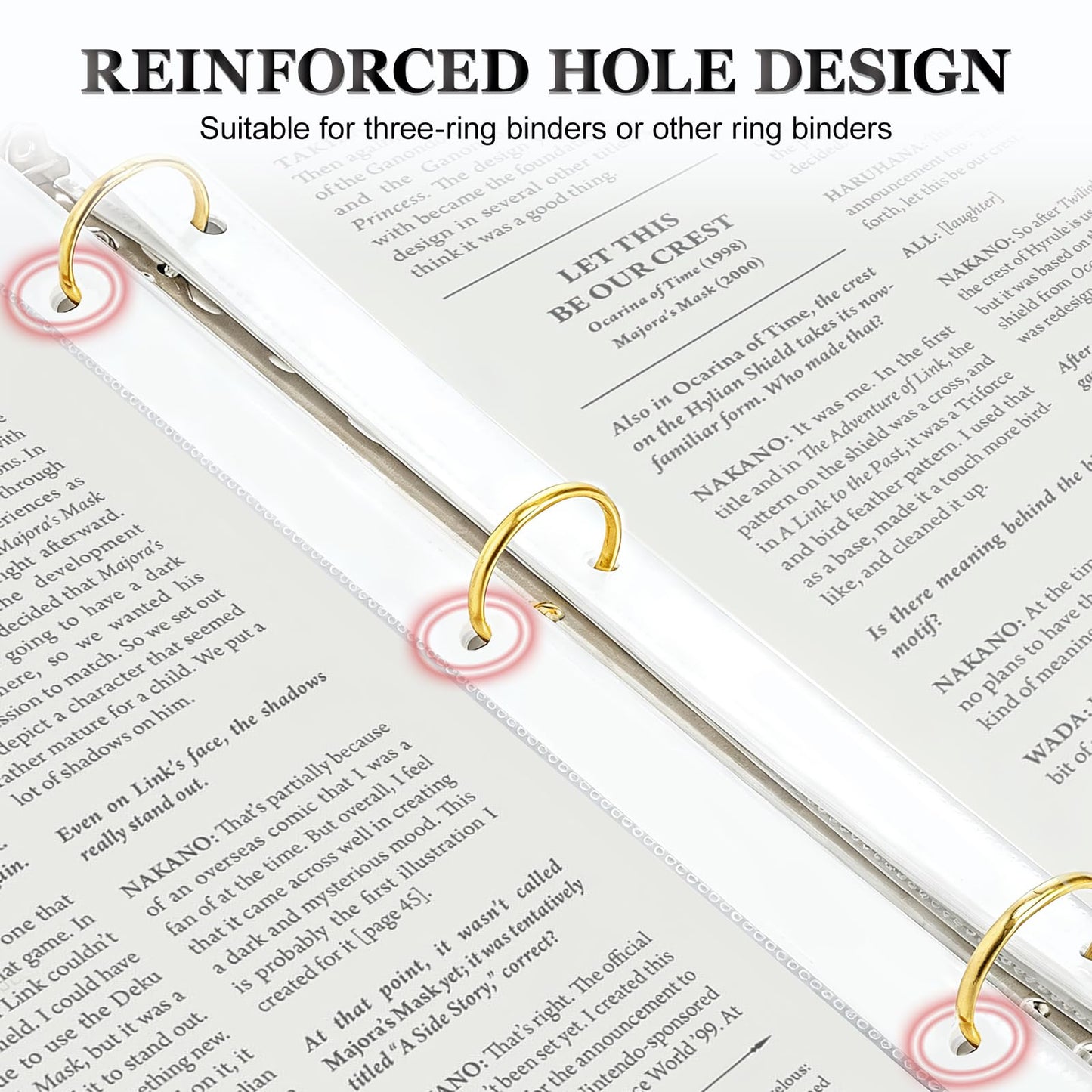 Sheet Protectors, 300 Pack Clear Page Paper Protectors 8.5 x 11 Inch for 3 Ring Binder, Non-Glare Plastic Binder Sleeves for Documents, Photos