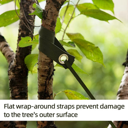 Shitailu Professional Tree Stake Kits for 2 Trees- 6pcs 15.7 Inch Tree Straps + 65.6 Feet Strong Rope for Plant Fix Straight Healthy Growth,Green