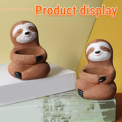 CHEOTIME Air Plants Holders, Unique Sloth Flower Pot Succulents, Gifts Gardening Gifts for Plant Lovers Gardeners,Cute Sloth Decor for Home & Office