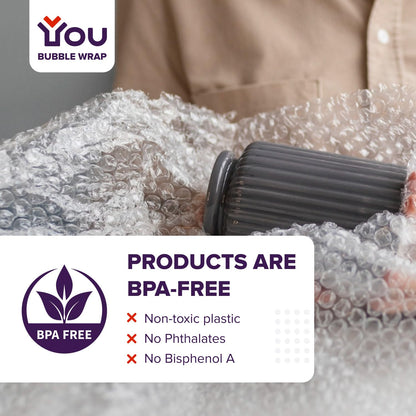YOU Bubble Wrap Cushioning Rolls for Moving and Packing | Moving Supplies | Air Wrap | MADE in CANADA | 12 Inch x 72 Feet total | Perf every 12 inch | Papier bulle pour emballage | Small Bubble 3/16 |