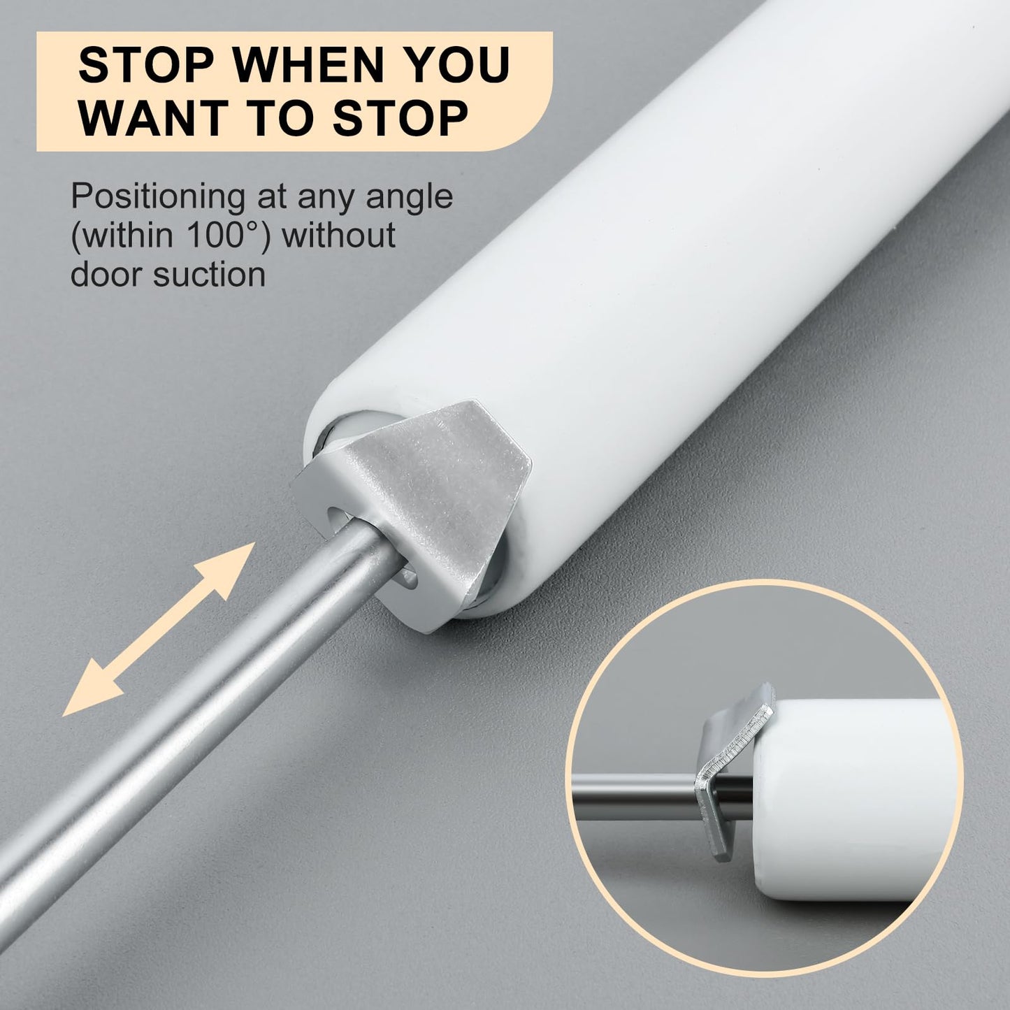 CASONNIK Storm Door Closer,White,Standard Duty Pneumatic Screen and Storm Door Closer