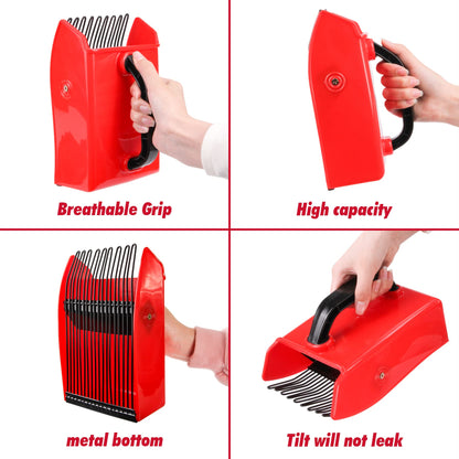 VicBre Berry Picker with Metal Comb Plastic Blueberry Scoop Rake Red-Black