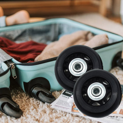 Suitcase Luggage Wheel Replacement kit Rubber Universal Wheels Swivel Caster Bearing Tool（Set of 2 Rounds） OD:70 W:24 ID:6 Axles:36/ 40mm