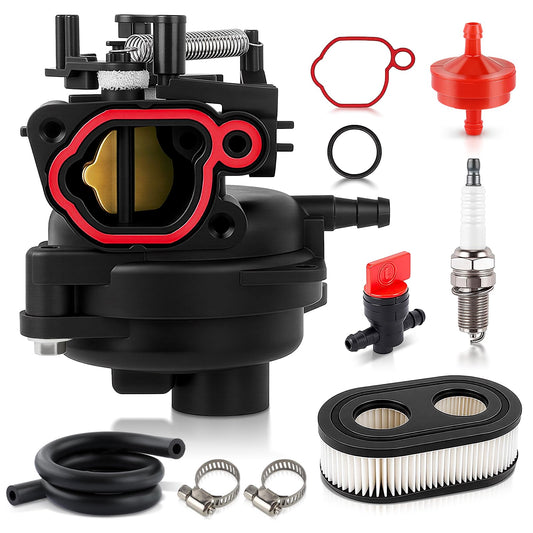 799584 594058 Carburetor Kit Spark Plug & Air Filter Assembly Compatible with B&S Carb 594057 592361 594529 Troy Bilt TB110 TB200 103M02 09P702 9P702 550EX 625EX 675EX 725 lc121p 163cc A17