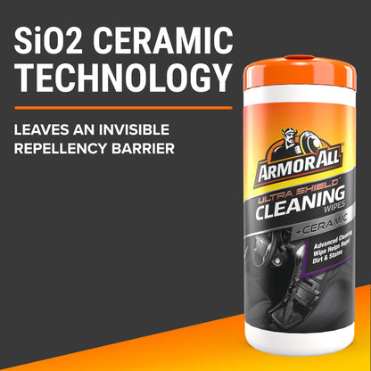 Armor All Ultra Shield + Ceramic Cleaning Wipes by Armor All, Car Interior Cleaner Wipes with Stain-Repelling Technology, 90 Count