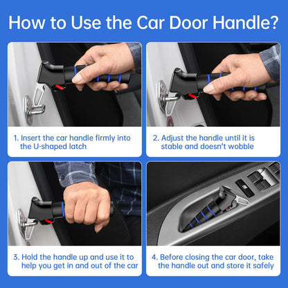 Car Door Handle Assist for Elderly: Non-Slip Grip and Sturdy Support - Fits Most Vehicles to Easily Get in and Out of Car - Helpful for Seniors Handicapped Pregnant Women Children 2Packs