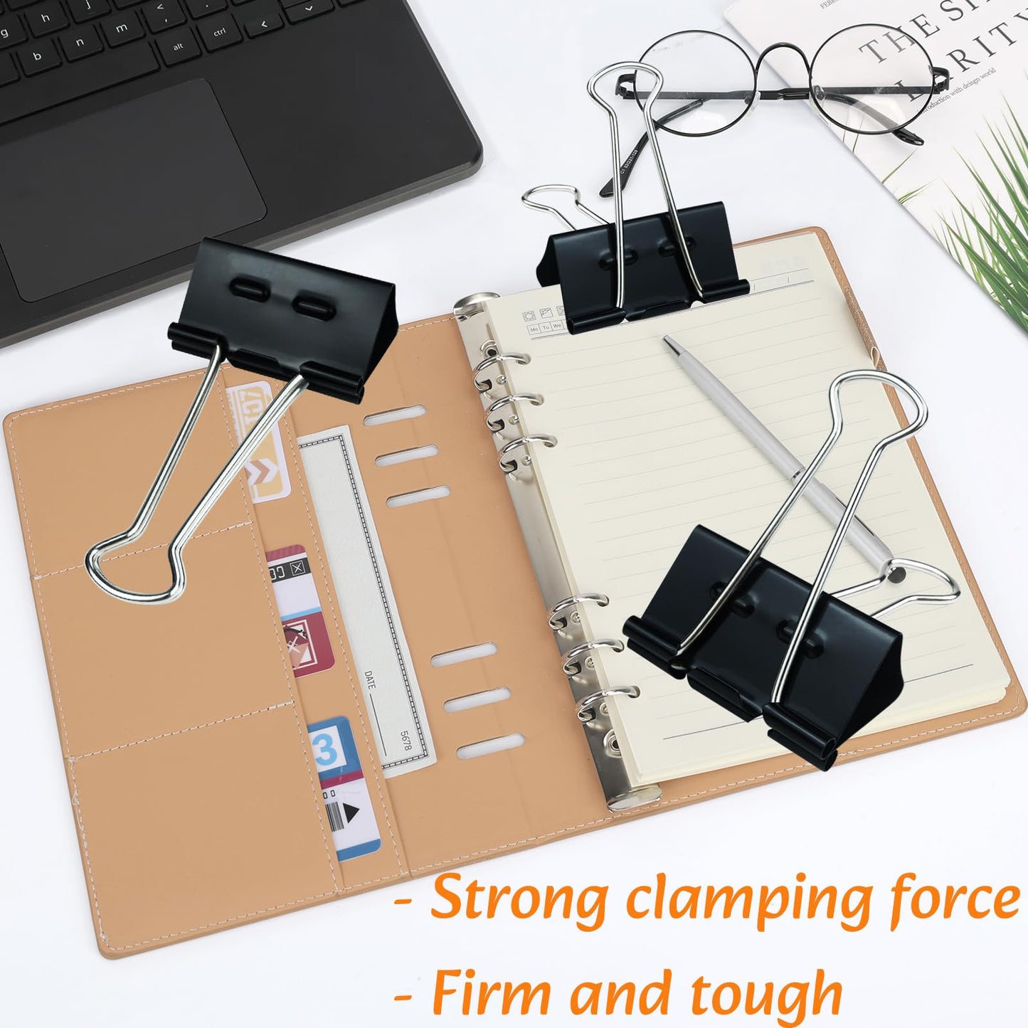 48Pcs Binder Clips(2 Inch), Large Binder Clips Heavy Duty Paper Clamps for Office and Home Supplies