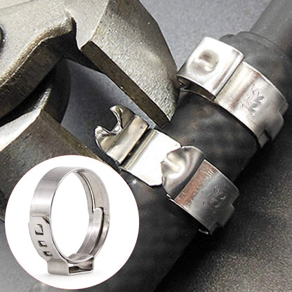 304 Stainless Steel Single Ear Hose Clamps - BeiLan 115Pcs 6-28.6mm Stepless Hose Clamps with Ear Clamp Pincer Cinch Rings Crimp Hoses Clamps Assortment Kit for Water Pipe Plumbing and Automotive Use