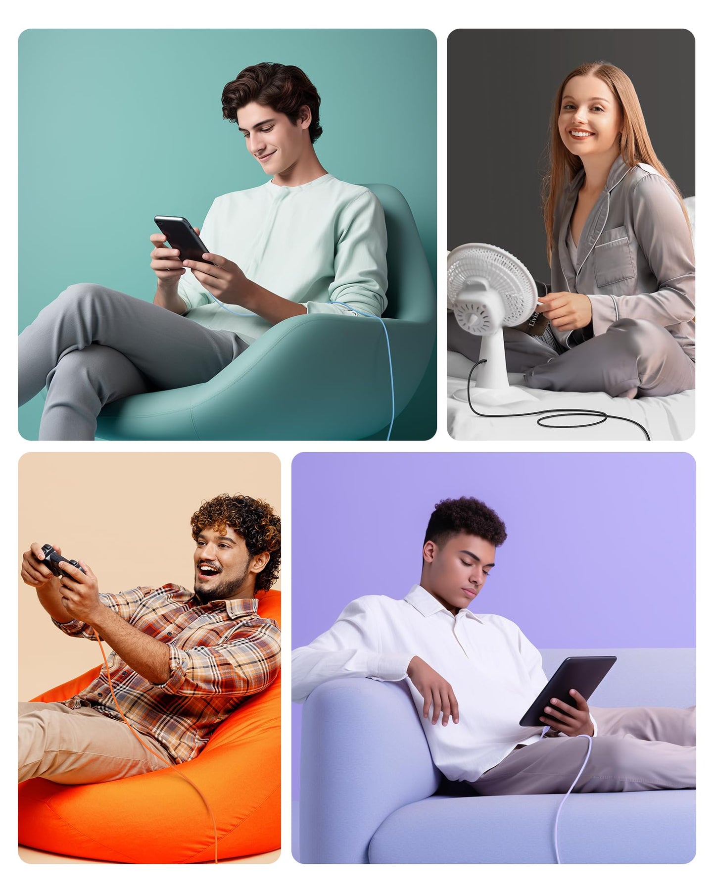 Cable Matters 3-Pack Flexible USB A to USB C Cable with 3A Fast Charging 3m (USB to USB C Charging Cable) in Black, Compatible with iPhone 15/15 Pro/15 Plus, iPad Pro, Samsung Galaxy S23