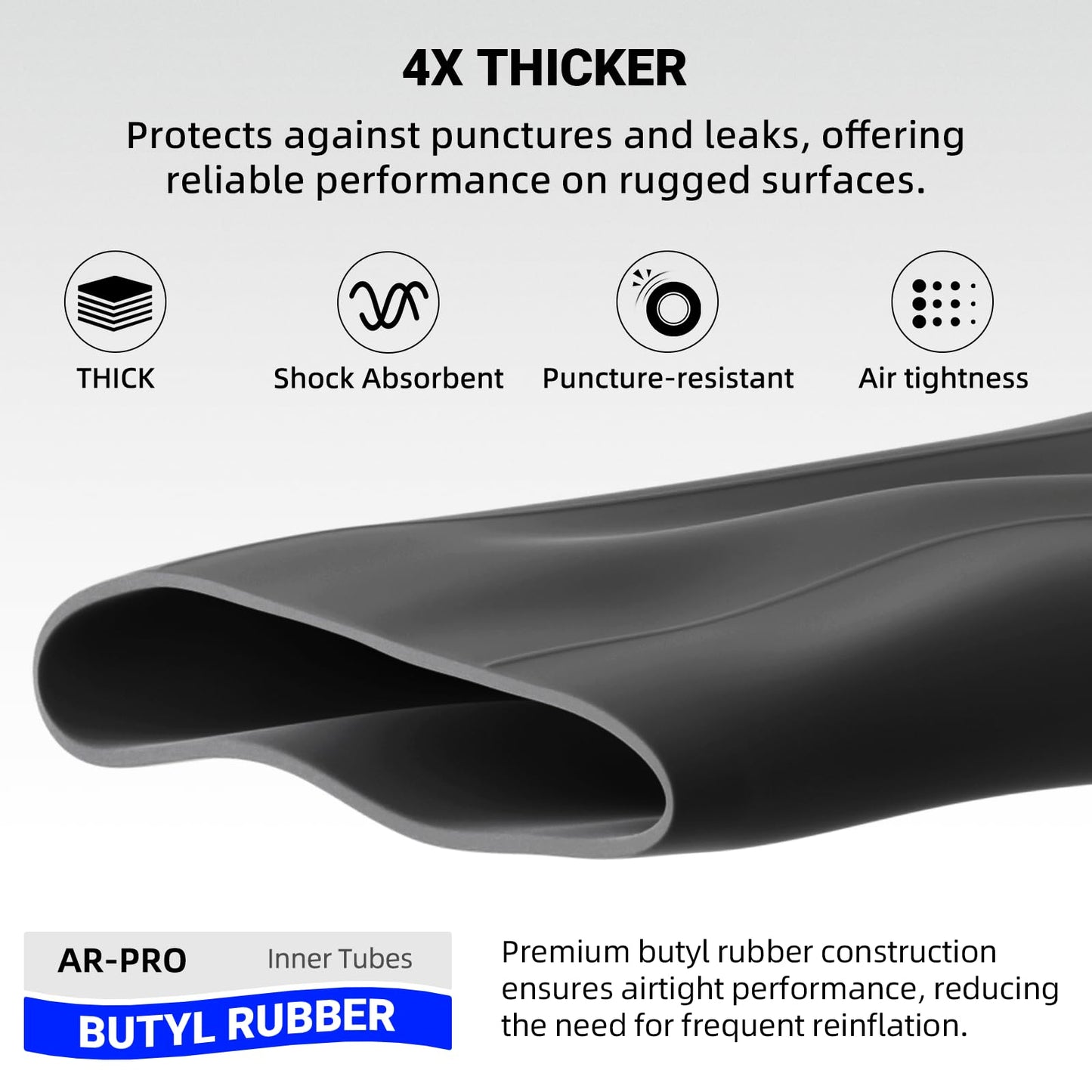 AR-PRO Replacement 23x10.50-12 Tubes, Universal 23x8.50-12 23x9.50-12 Heavy-Duty Inner Tube with TR-13 Straight Valve Stems for Golf Cart, ATV, UTV, Lawn Tractor, Mowers, Garden Trailer, Snow Blowers