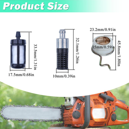 Adefol Oil Pump Worm Gear Fuel Oil Hose Filter Kit for Stihl 025 023 021 MS250 MS230 MS210 Chainsaw Parts 11231412200 11236403200 Intake Manifold Boot