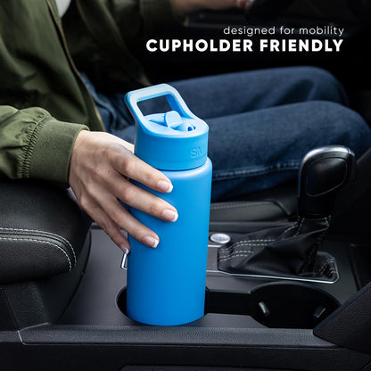 Simple Modern Kids Water Bottle with Straw Lid Vacuum Insulated Stainless Steel Metal Bottles | Reusable Leak Proof BPA-Free Flask for School | Summit Collection | 18oz, Winter White