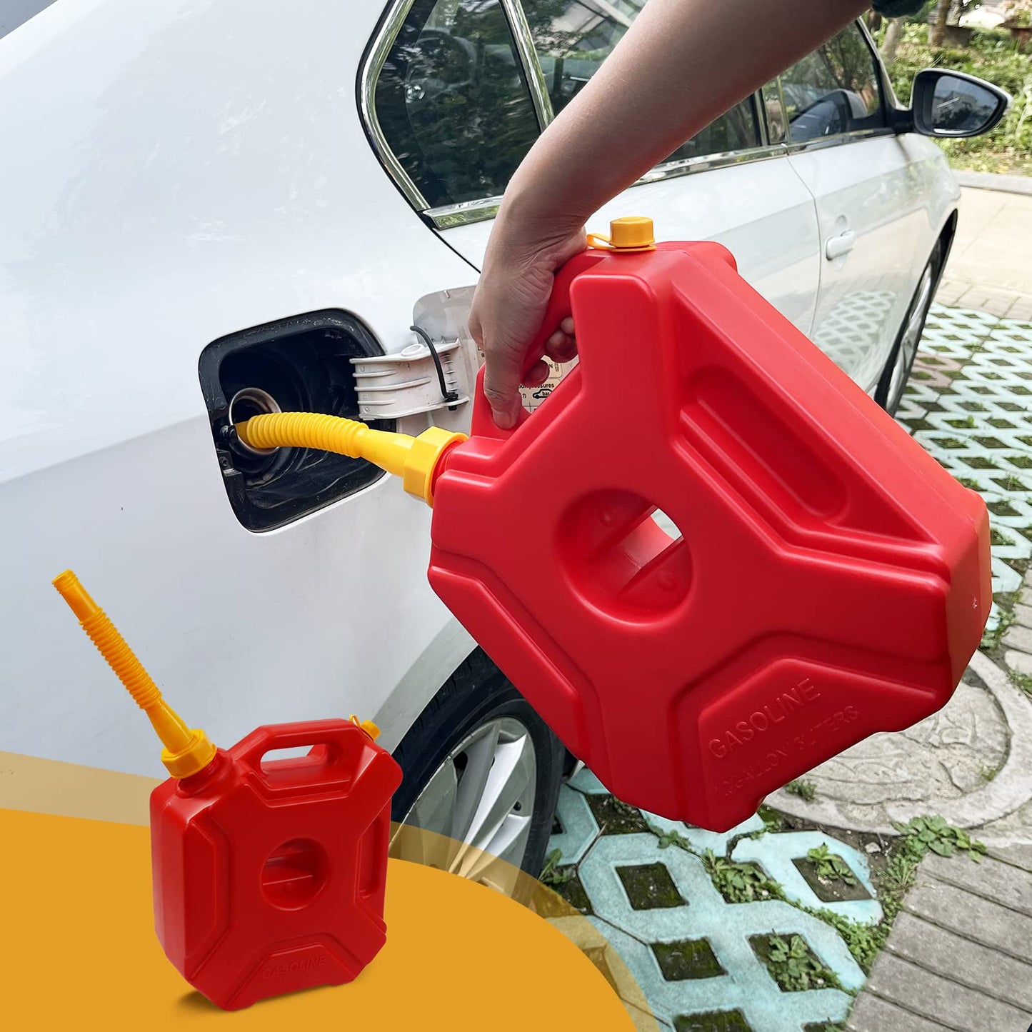 33 Pcs Gas Can Nozzle Replacement Kit, Gas Can Spouts Fits 5 Gallon Gasoline Cans, with Flexible Nozzles, Screw Collar Caps, Thicker Gasket, Spout Cap, Drill Bit and Fuel Vent Caps - for Smooth Flow