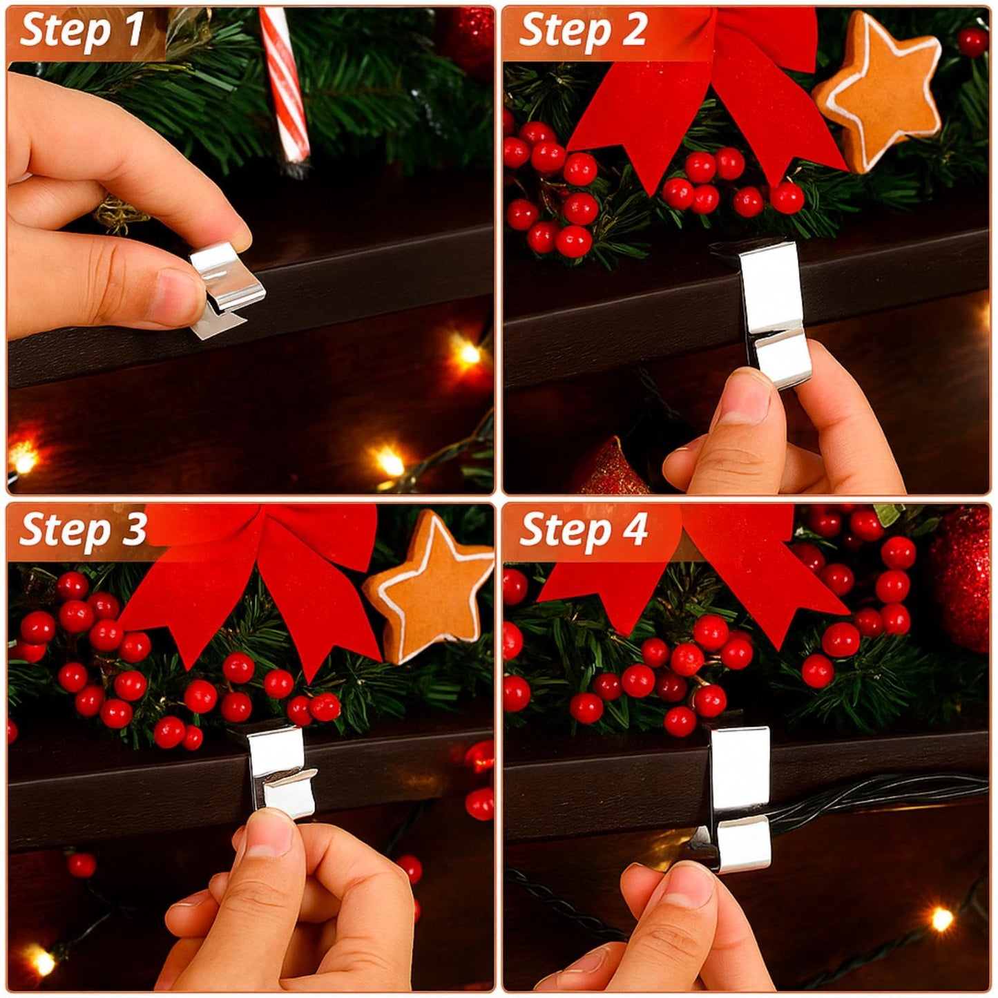 200 Pcs Lights Gutter Hook Clips for Hanging Outdoor Holiday Galvanized Lights Roof Hooks Christmas for Outside String Gutter Hangers Outdoor Seasonal Lighting for Halloween Xmas Decor (21 x 14.5 mm)