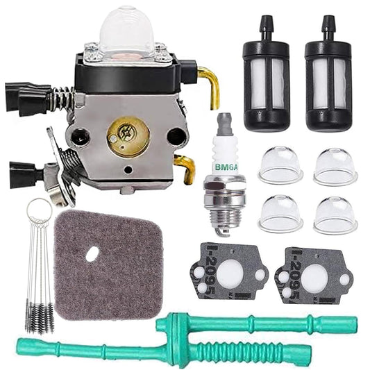 C1Q-S97 Carburetor for Sti-hl FS38 Fuel Line Air Filter Primer Bulb Weed Kit for Sti-hl FS45, FS55, FS46, KM55, HL45, FS45L, FS45C, FS46C, FS55C, FS55R, FS55RC String Trimmer Weed Eater Parts