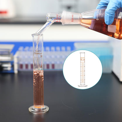 stonylab 1-Pack Graduated Cylinder, Borosilicate Glass 250 ml Heavy Wall Graduated Glass Measuring Cylinder