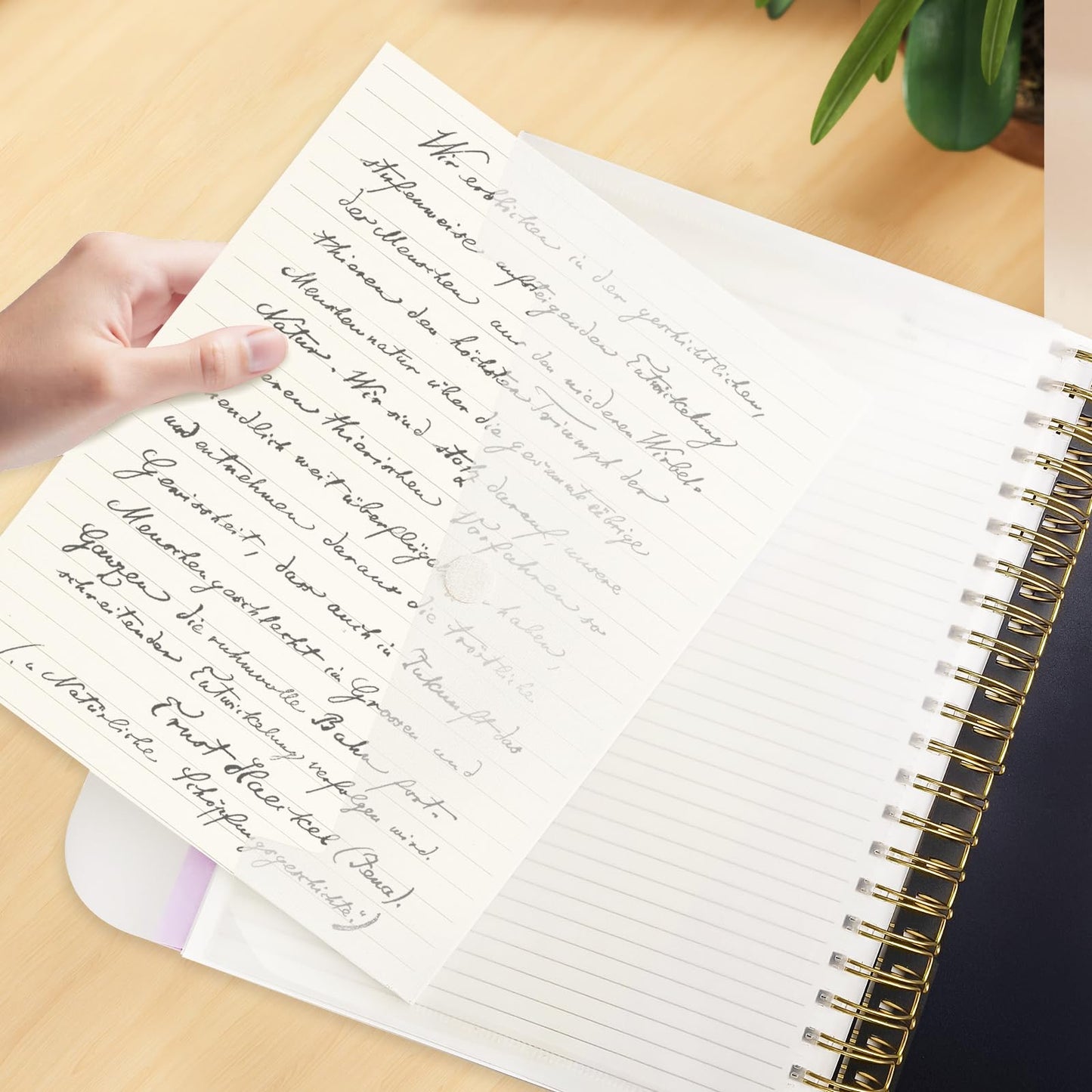 A4 Spiral Notebook 360 Pages, 5 Subject College Ruled Notebook with Removable Dividers, 100 GSM Thick Paper Journal for School Office Work Writing (Black)