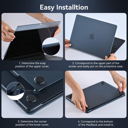 BlueSwan for MacBook Air 13 inch Case, M4 M3 M2 2026-2022 A3240 A3113 A2681, 100% Match Official Color, Anti Scratch, Easy to Snap on, Air 13.6'' Hard Shell Protective Laptop Cover, Midnight Clear
