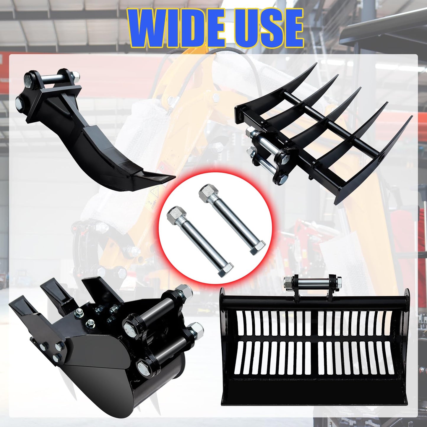 DANWIWEE 2Pcs Mini Excavator Pins 0.98in/25 mm Replaceable Small Digger Attachments Link Pin for Backhoe Accessories