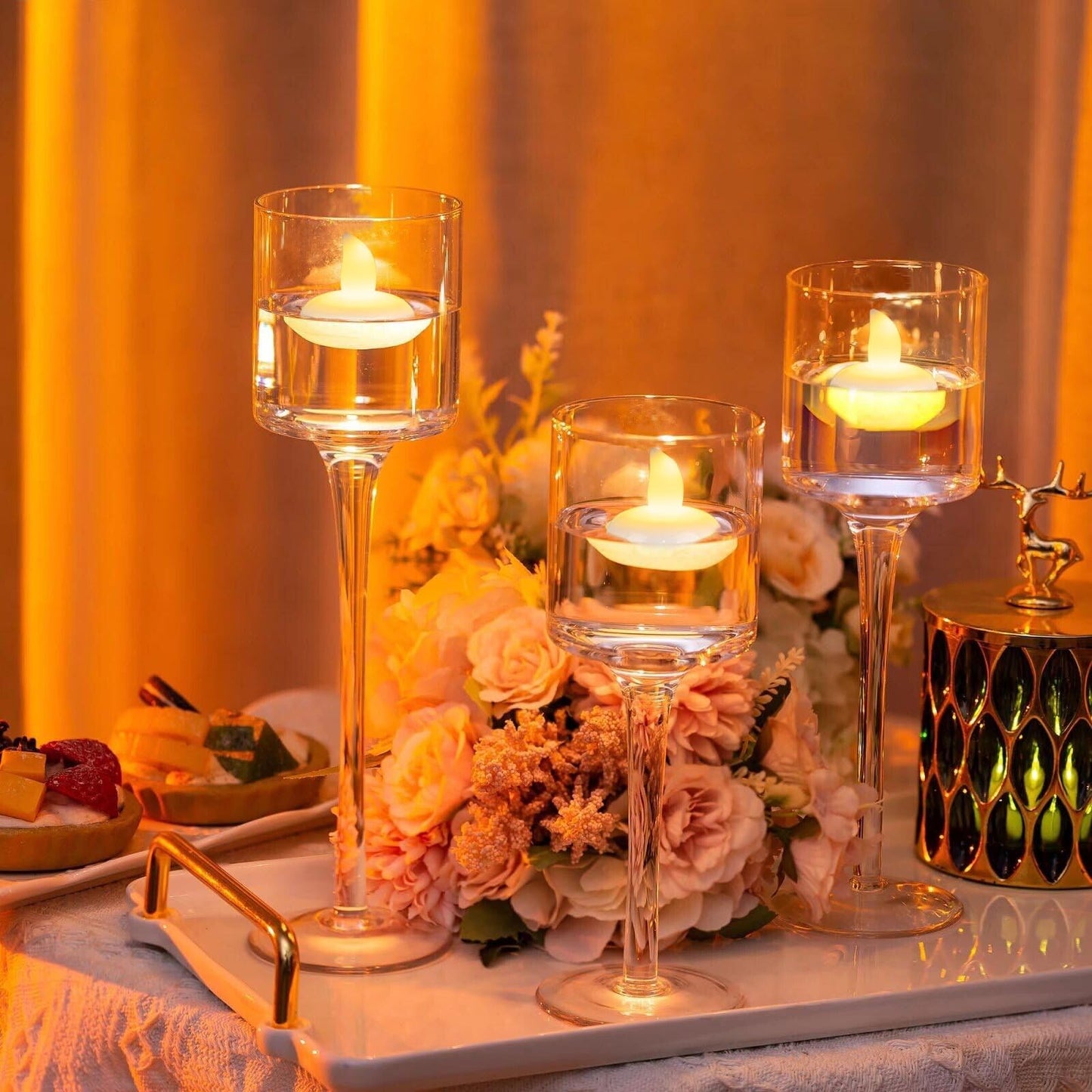 Yakpo 36 Pack Flameless LED Floating Waterproof Tealight Candles, Battery Operated Outdoor Warm White Flickering Votive Tea light Candles Bulk for Wedding Centerpiece, Vase, Pond, Tub, SPA Decorations