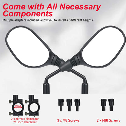 ATV Mirrors, OFIG Motorcycle Mirrors with 7/8" Handlebar Mount Compatible with ATV Motocycle Scooter Moped Snowmobile Polaris Sportsman Dirt Bike Cruiser Chopper