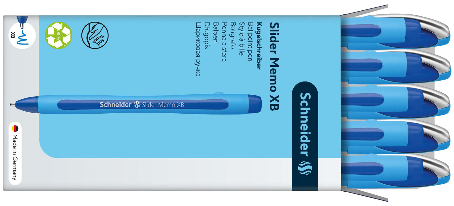Schneider Slider Memo XB Ballpoint Pen (Box of 10) (Blue)