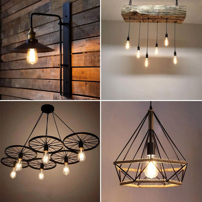 12V LED Edison Light Bulbs Low Voltage - Warm Light 6W E26 Standard Base 60W Equivalent - DC Bulb for RV, Solar Panel Project, Boat, Garden Landscape, Off-Grid Lighting, Pack of 2