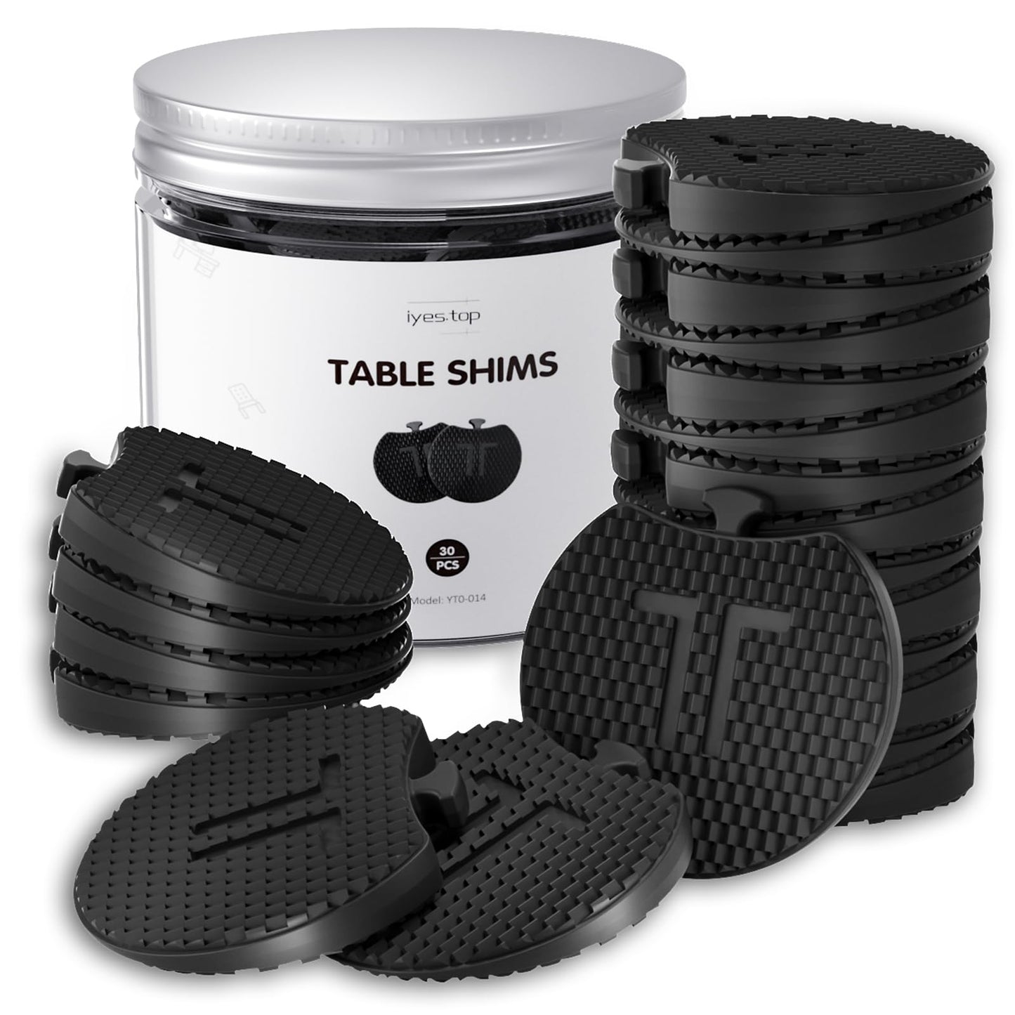 IYES.TOP Furniture Levelers - Plastic Shims for Leveling 30 PCS, Multi-Purpose Rubber Wedge for Toilet, Table, Cabinet Feet, Chair Leg, Washing Machine, Refrigerator, Restaurant, Outdoor Uneven Floors