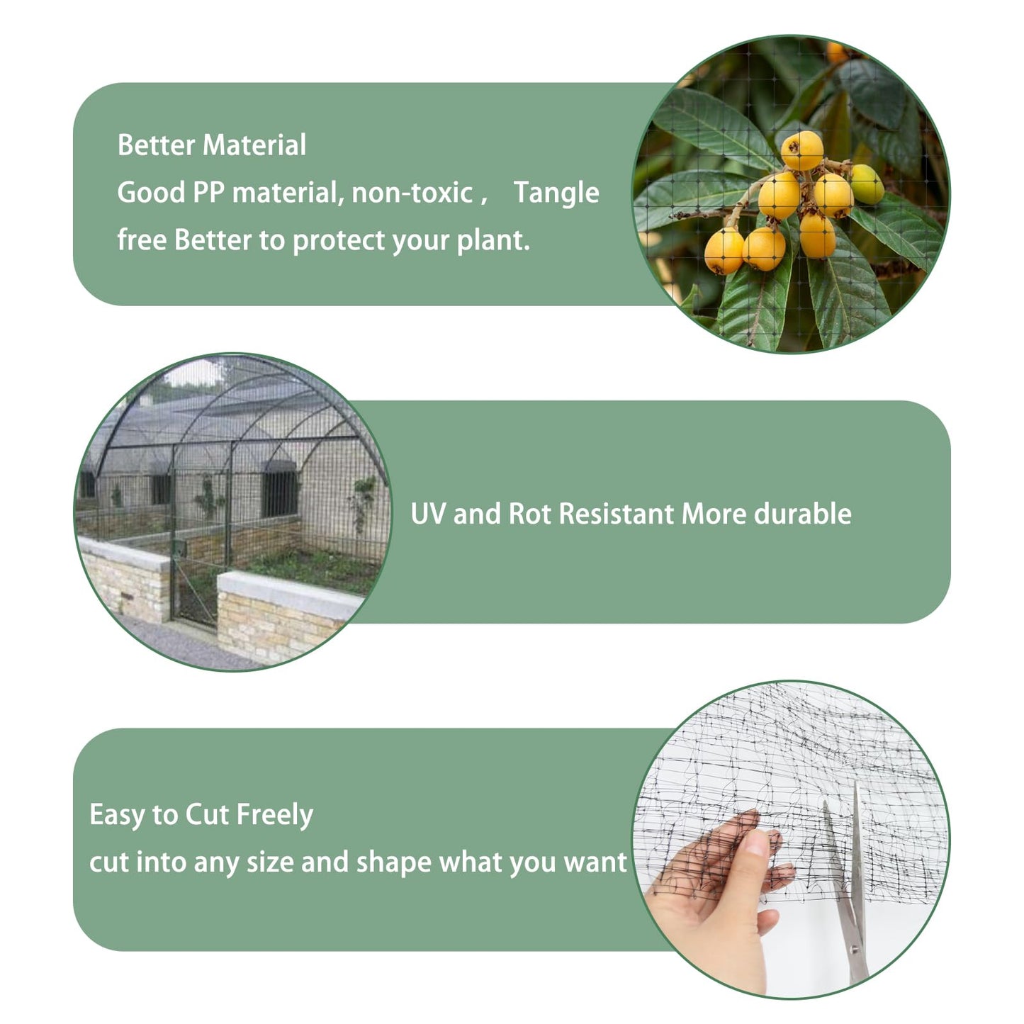 Bird Netting for Garden 7 x 100 Feet, Black Garden Protection Netting Heavy Duty Wire Mesh Net Barrier, Protect Plants Fruits Trees from Rodents Birds Deer Poultry Reusable Animal Fencing (1, Black)