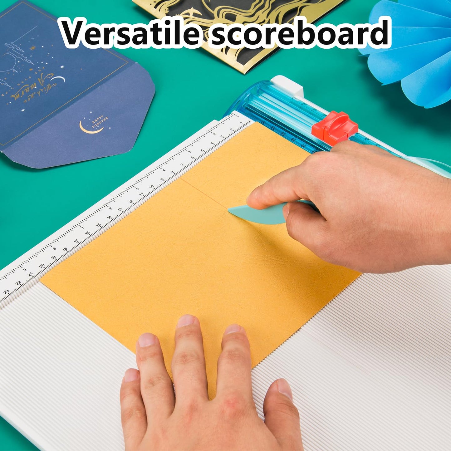 ArtAt 12"x12" Paper Trimmer & Scoring Board - Precise Cutting & Scoring Tool for DIY Crafts, Cards, Envelopes, Scrapbooking & More
