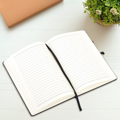 Coloch 6 Pack Ruled Notebook, A5 Black Hardcover Notebook with 200 Pages, Classic Lined Journal Pocket with 200 Pages and Pen Loop for School, College, Office, Business, 5.75" x 8.25"