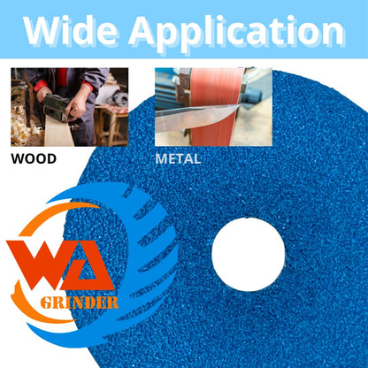 WA GRINDER 25PACK - 5'' Premium Zirconia Resin 24# Fiber Sanding Discs, 7/8'' inch Arbor, for Wood, Metal, Aluminum, Stainless Steel, Fiberglass, on Angle Grinder (Grit 24)