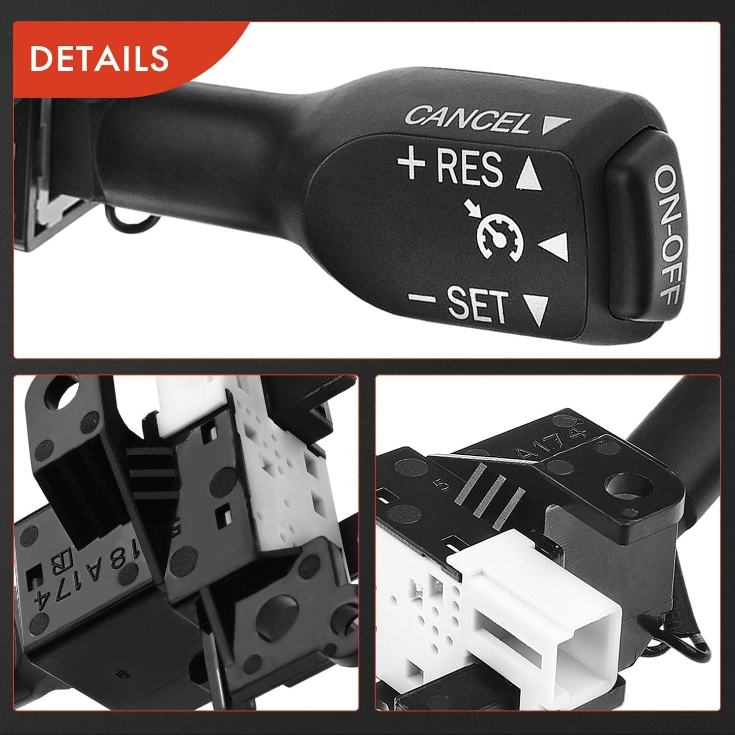 A-Premium Cruise Control Switch Compatible with Toyota RAV4 Camry Corolla Highlander Tacoma Tundra Prius 4Runner Lexus RX330 RX350 Scion tC xB 84632-34011 84632-34017