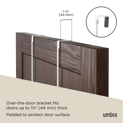 Umbra Estique Over The Door Coat Rack & Multi-Use Organizer, for Coats, Bags, Hats & More, Small, White/Natural