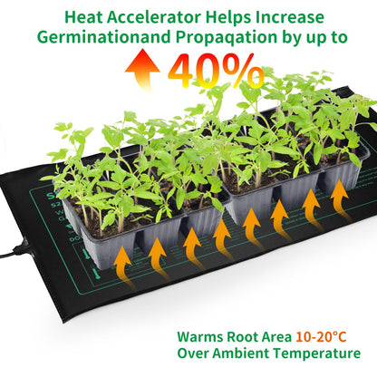 AUPETEK Seedling Heat Mat 2 Pack for Seed Starting,10" x 20.75" Waterproof Heating Pad for Indoor Plants Germination, Gardening, Hydroponic, Greenhouse