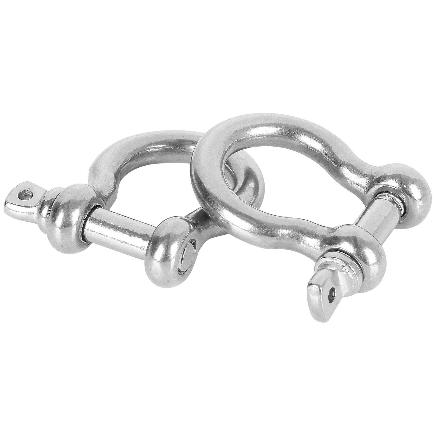 YOUNTHYE 14 PCS Clevis Shackle 5/16 Screw Shackle Stainless Steel M8 Chain Shackle Bow Shackle Clevis Heavy Duty Screw Pin Shackle for Anchor, Towing, Off Road Recovery