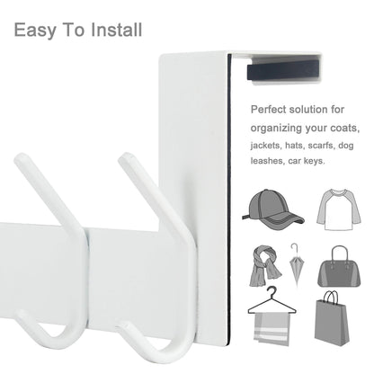 WEBI Over The Door Hook,Over Door Towel Rack,Door Hanger,Door Coat Hanger,Over The Door Coat Rack,Door Hooks for Hanging Clothes,Towels,Behind Back of Bathroom,White