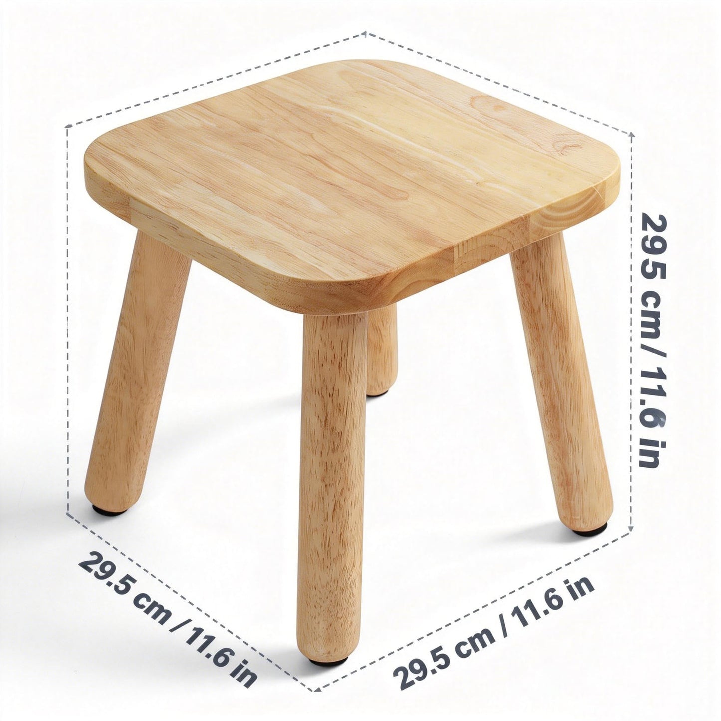 XIHESHIJ 11.6" Non-Slip Wooden Step Stool - Compact & Sturdy, 250 Lbs Capacity, Easy Assembly for Bedroom, Bathroom, Kitchen Toddler Chair Wooden Kids Desk (Nature)